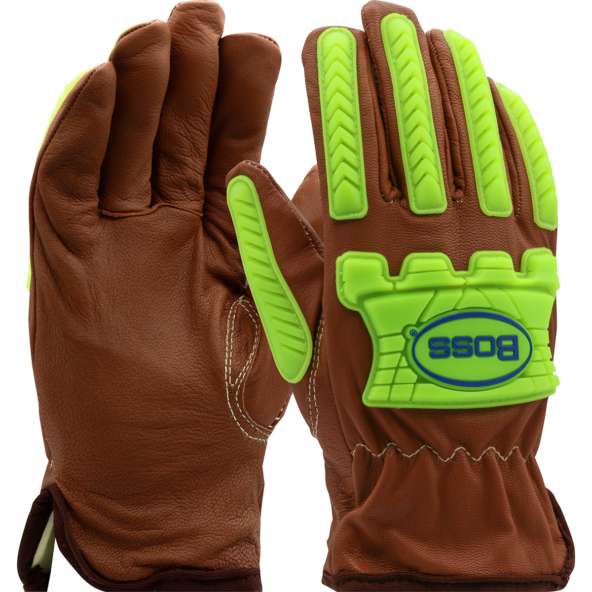 Boss AR Top Grain Goatskin Leather Drivers Glove with Oil Armor™ Finish and Para-Aramid Lining - TPR Impact Protection