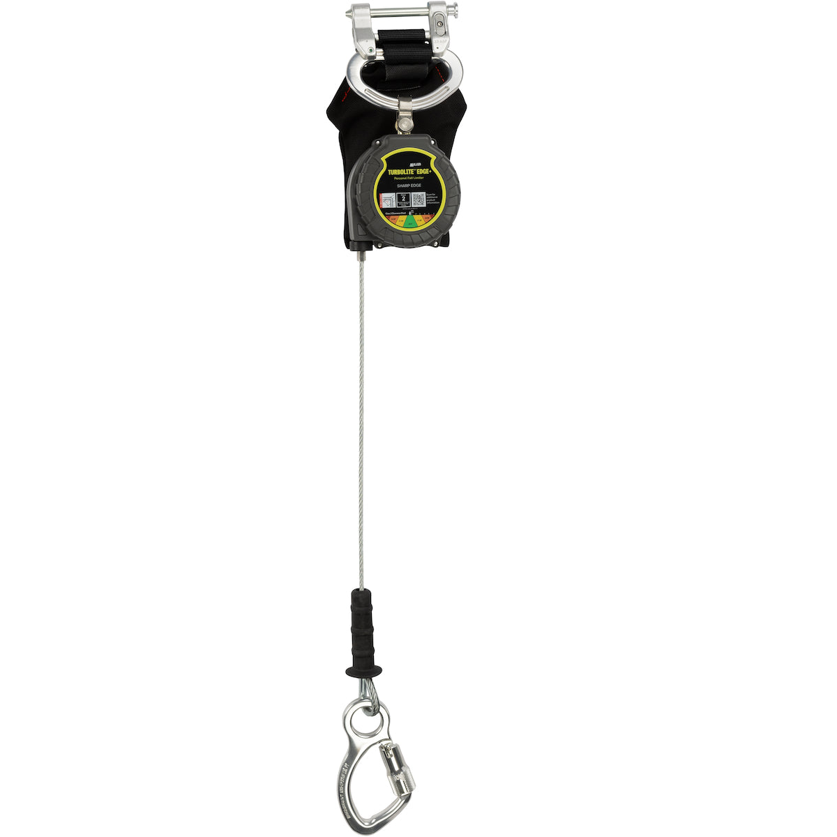 Miller Single Cable Edge Personal Fall Limiter with Aluminum Harness One Pin Connector and Aluminum Captive Eye Carabiner