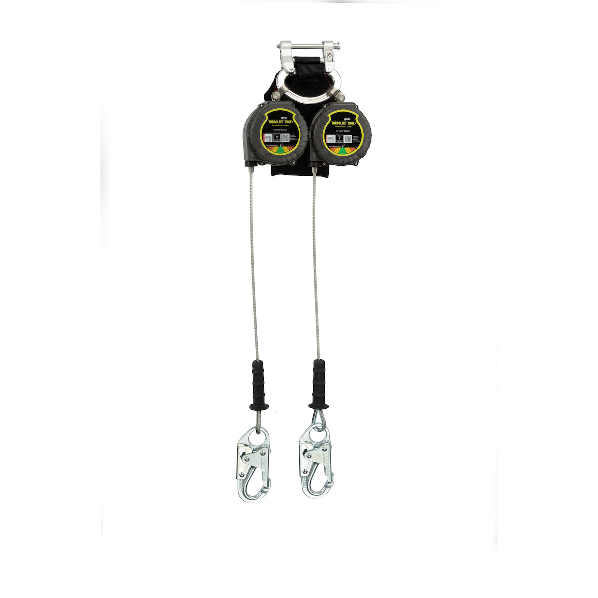 Miller Twin Cable Edge Personal Fall Limiter with Aluminum Harness One Pin Connector and Aluminum Locking Snap Hook