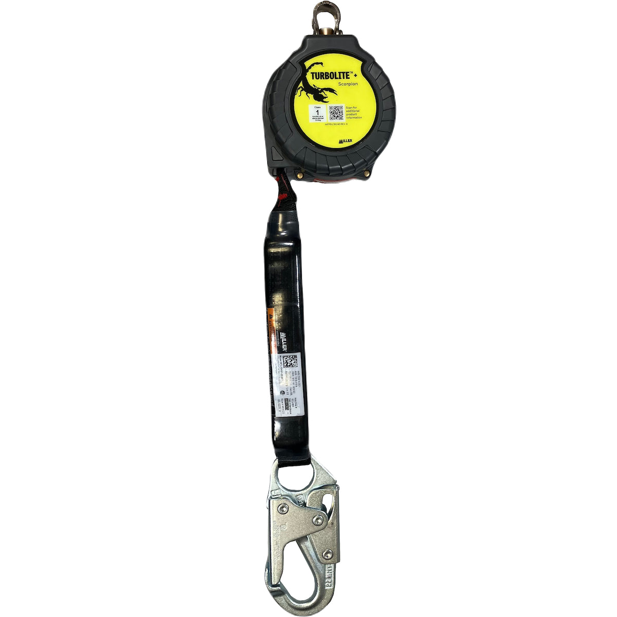 Miller Single Web Personal Fall Limiter with Steel Locking Snap Hook - No Unit Connector – 9'