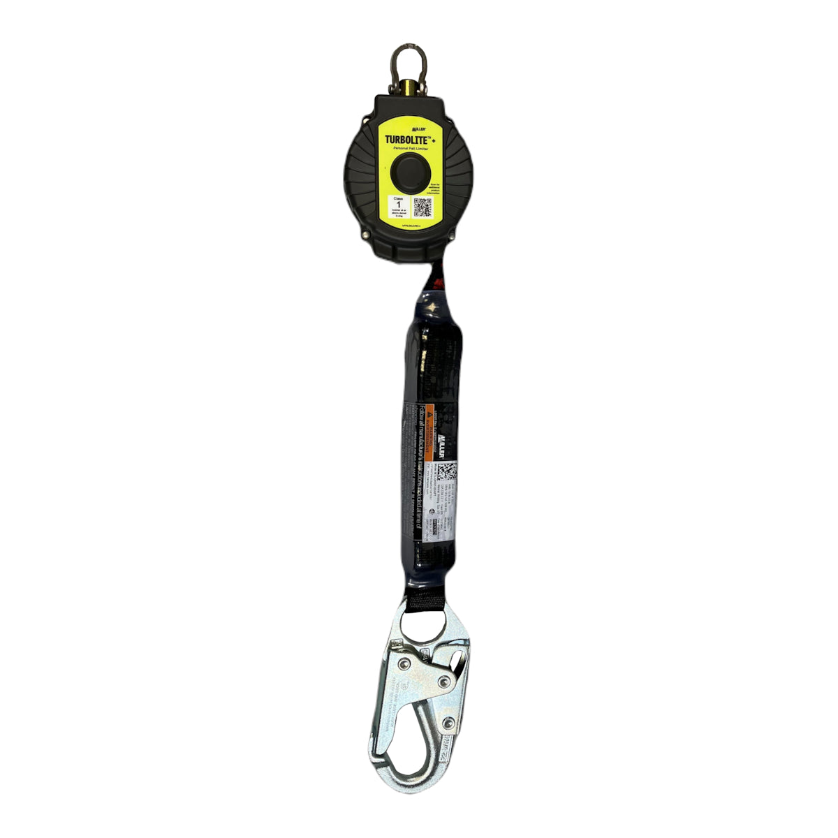Miller Single Web Personal Fall Limiter, No Unit Connector, Steel Locking Snap Hook