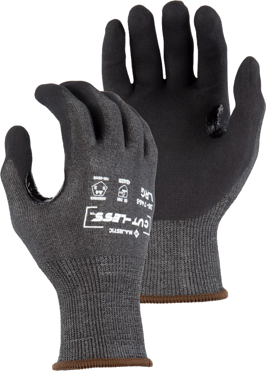 Cut-Less Korplex Glove with Foam Nitrile Palm, 18g, ANSI A4