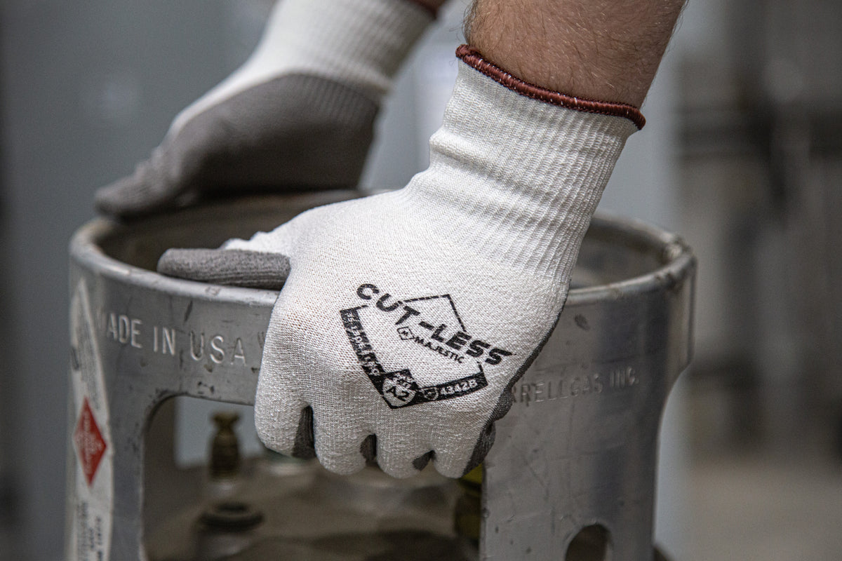 Cut-Less Korplex Glove with Polyurethane Palm, 13g, ANSI A2