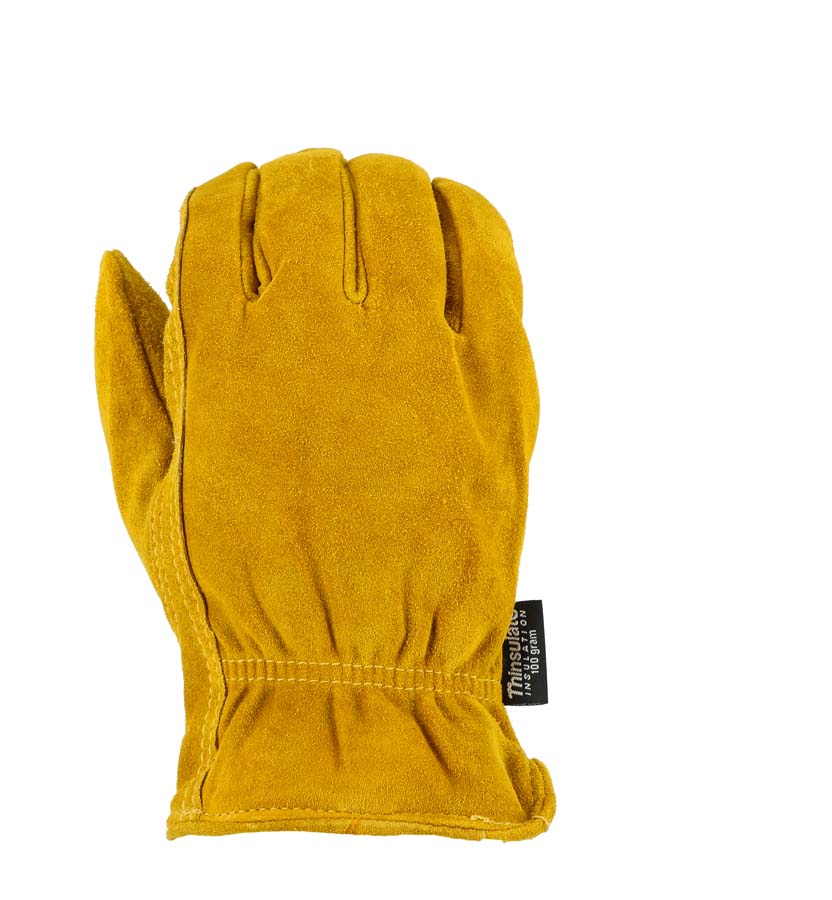 Thinsulate Winter Lined Split Cowhide Drivers Glove with Double Stitching