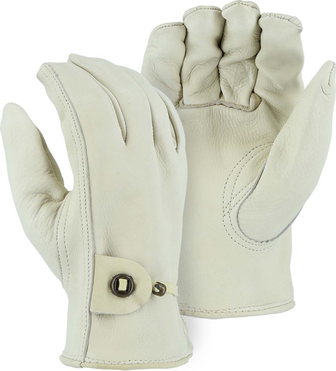 Cowhide Drivers Glove with Ball and Tape Wrist Strap