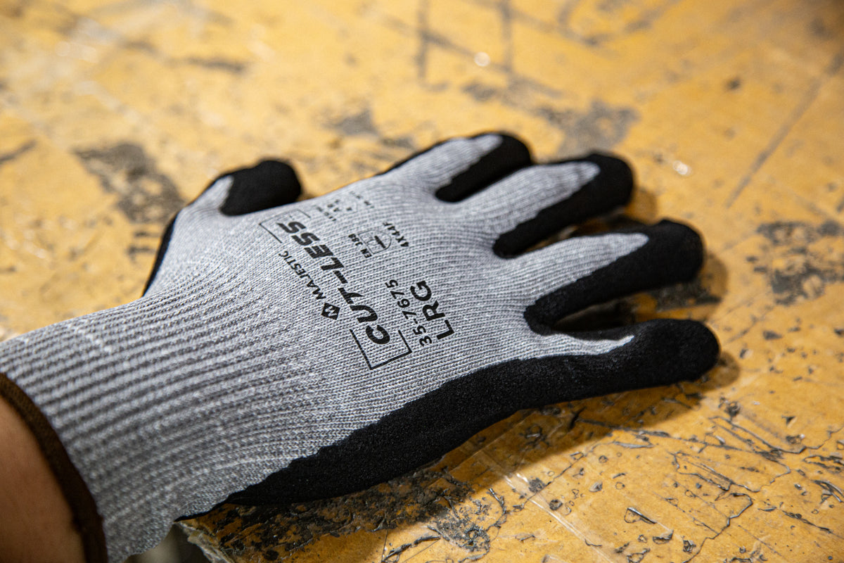 Cut-Less Korplex Glove with Sandy Nitrile Palm, 13g, ANSI A9