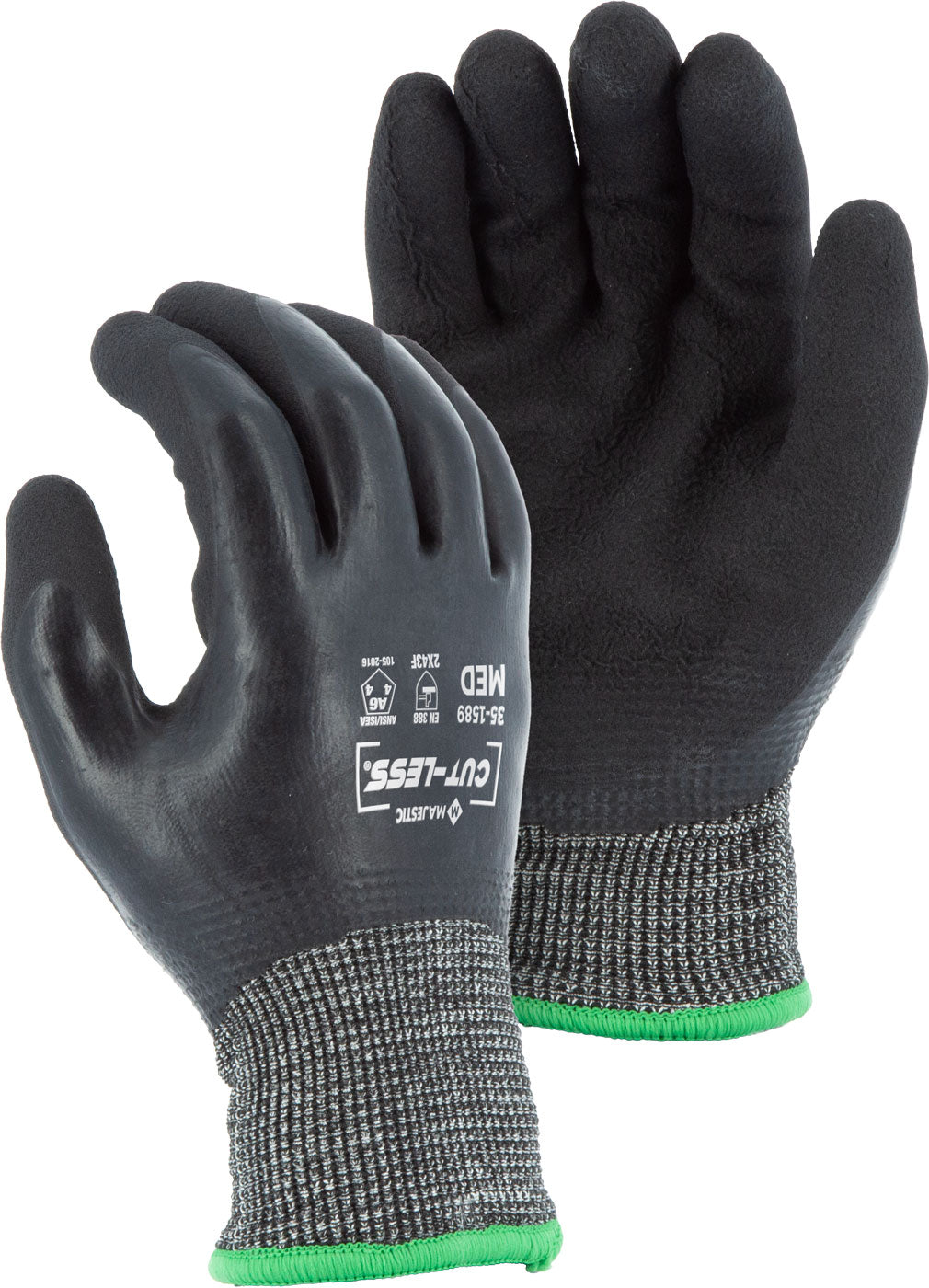 Cut-Less Korplex Cut Resistant, Water Repellent, Winter Lined Glove w/Crinkle Latex Palm Coating, A6