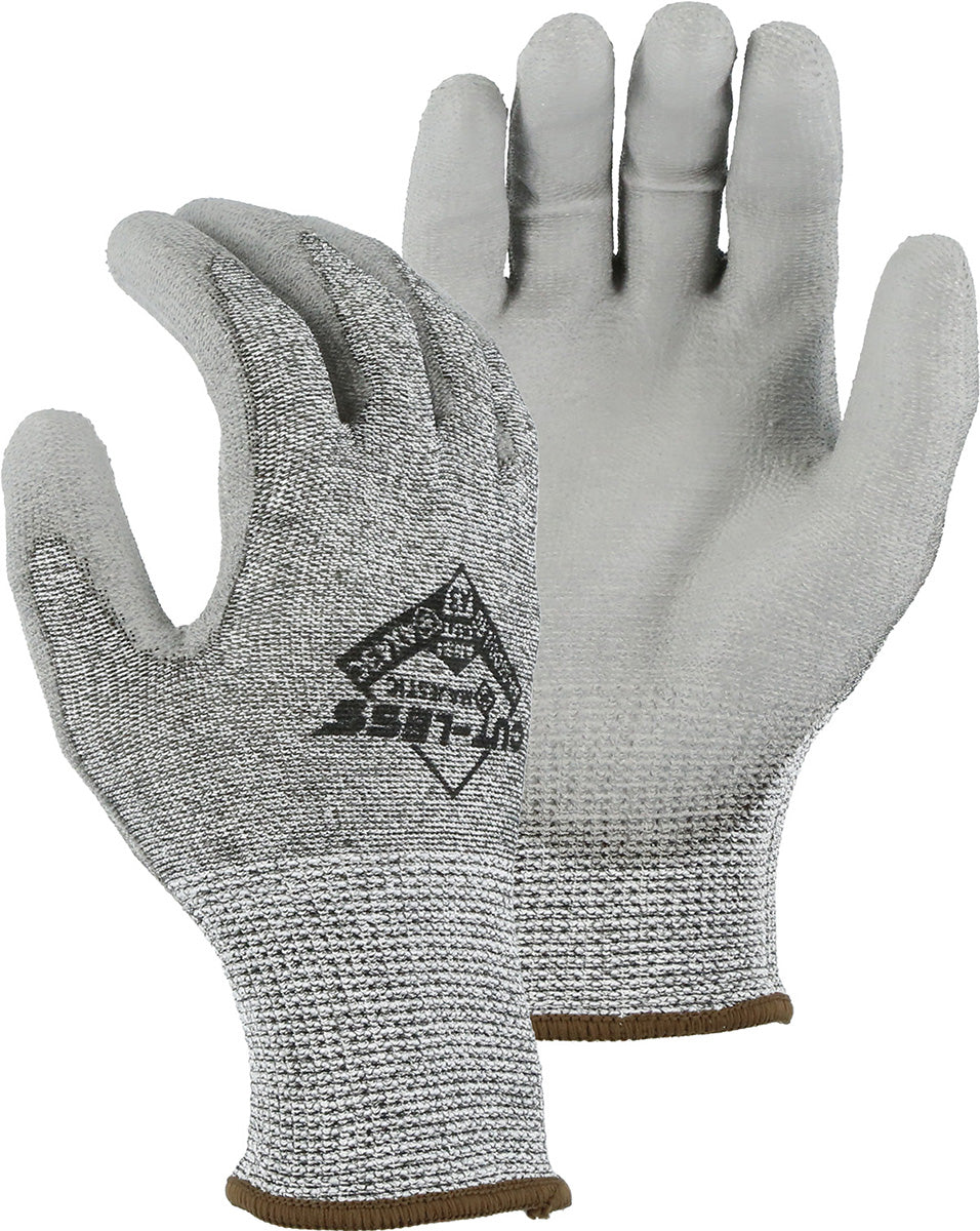 Cut-Less Korplex Glove with Polyurethane Palm, 13g, ANSI A4