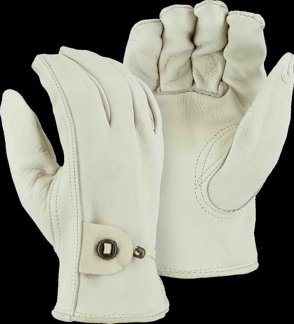 Cowhide Drivers Glove with Ball and Tape Wrist Strap