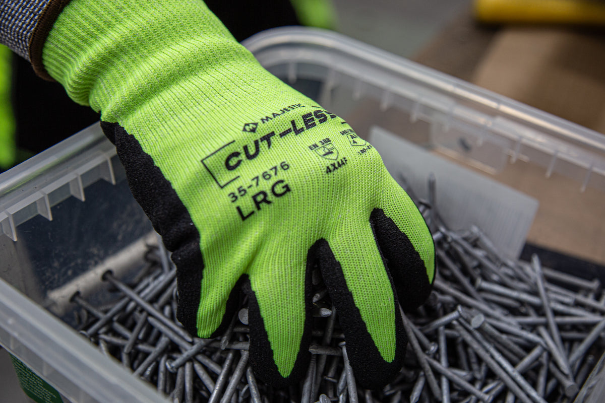Cut-Less Korplex Glove with Sandy Nitrile Palm, 13g, ANSI A9