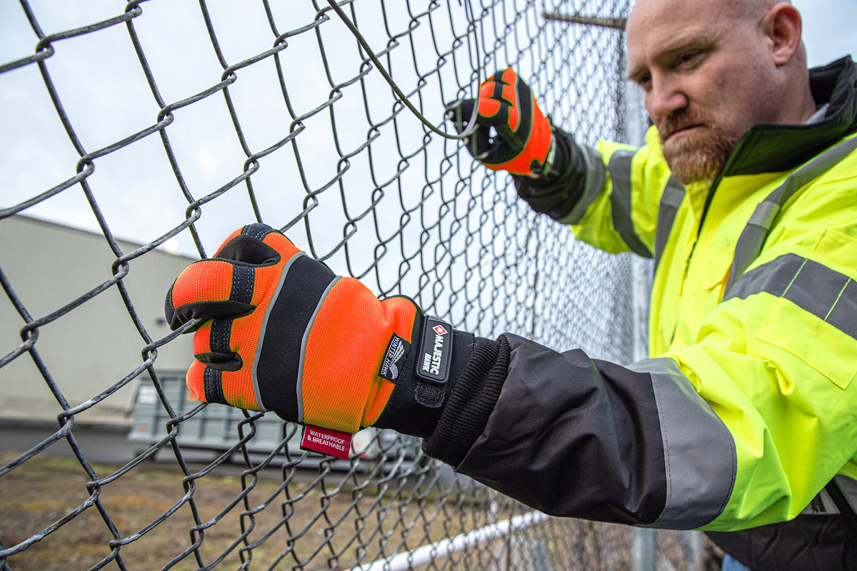Winter Lined Armor Skin Mechanics Glove with High Visibility Knit Back