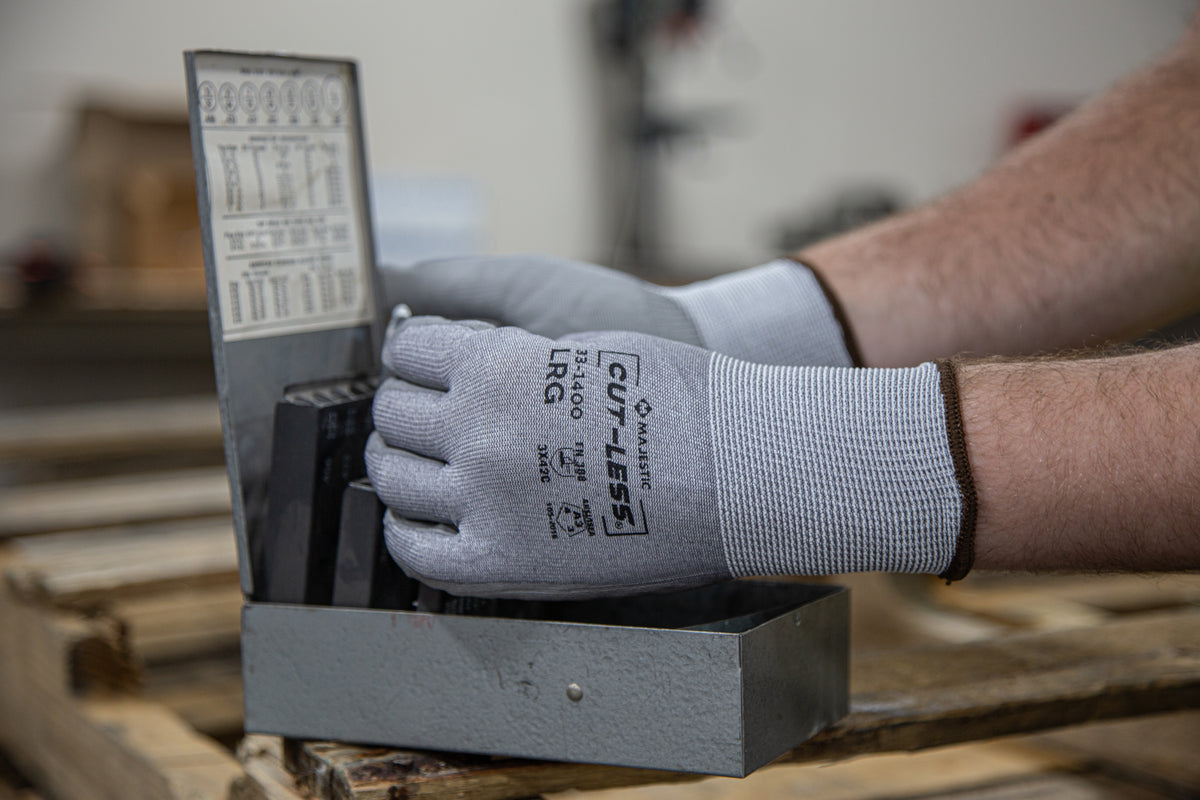 Cut-Less Korplex Glove with Polyurethane Palm, 15g, ANSI A3