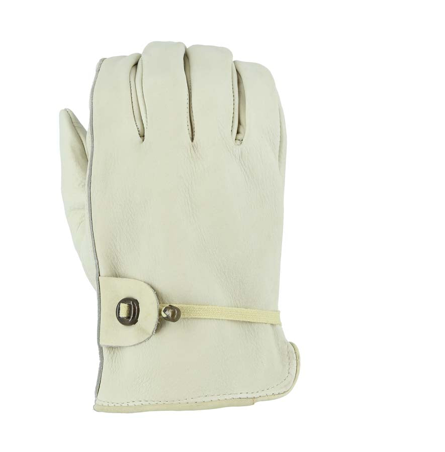 Cowhide Drivers Glove with Ball and Tape Wrist Strap