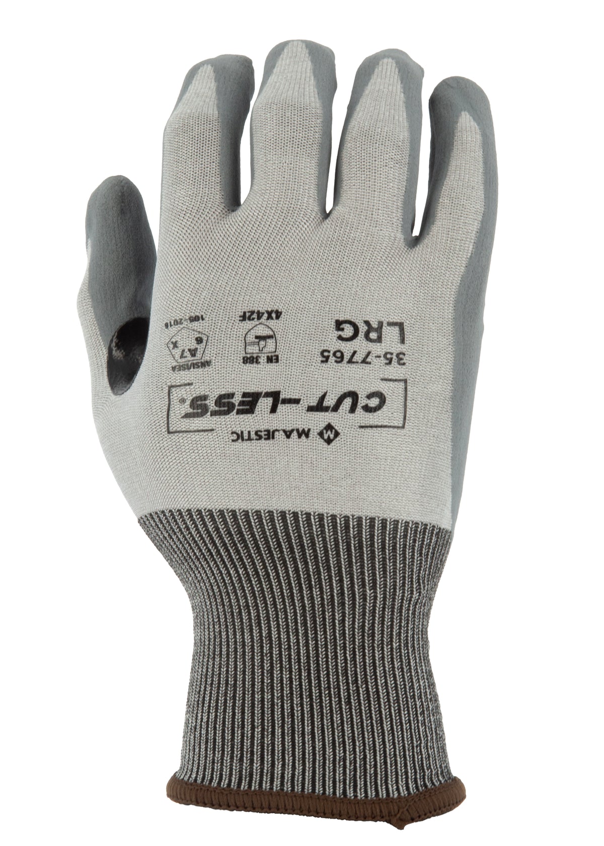 Cut-Less Korplex Glove with Foam Nitrile Palm, 18g, ANSI A7