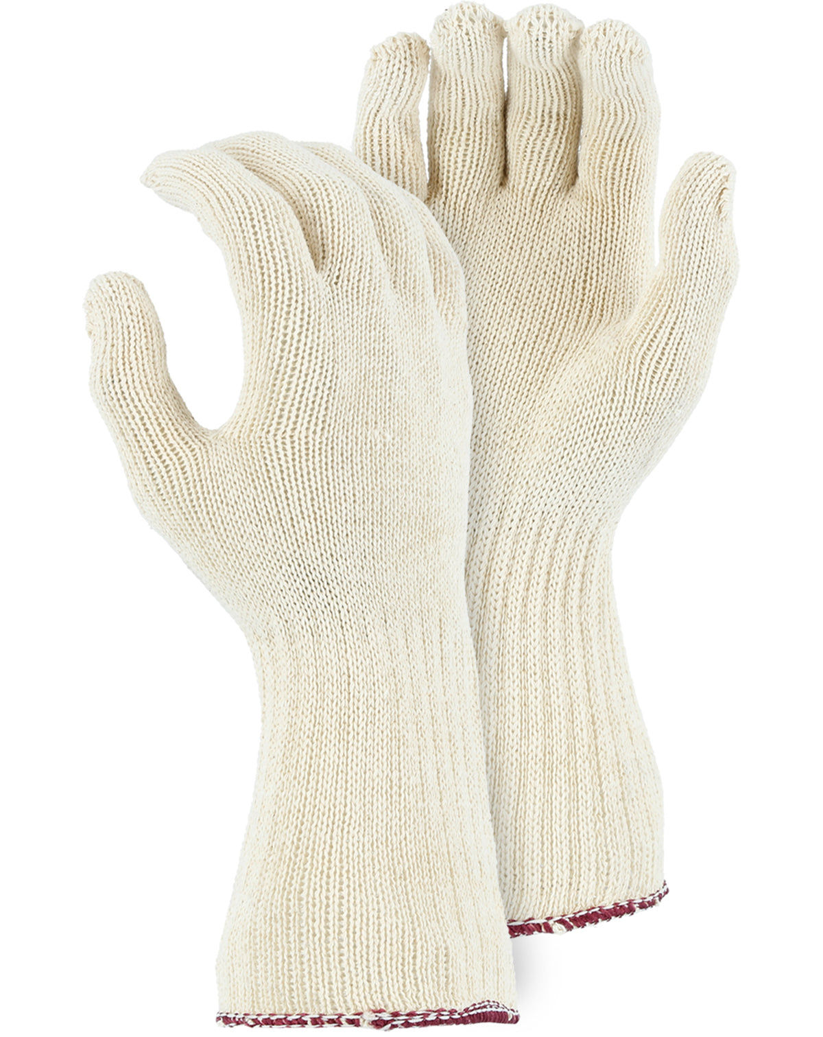 Medium Weight 100% Cotton Knit Glove with Extra Long Cuff, White