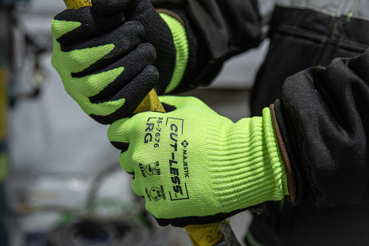Cut-Less Korplex Glove with Sandy Nitrile Palm, 13g, ANSI A9