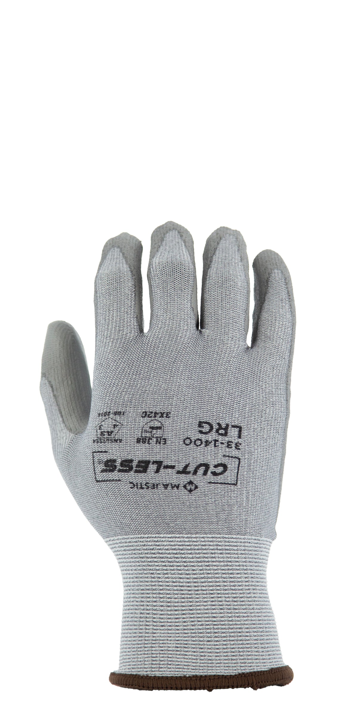 Cut-Less Korplex Glove with Polyurethane Palm, 15g, ANSI A3