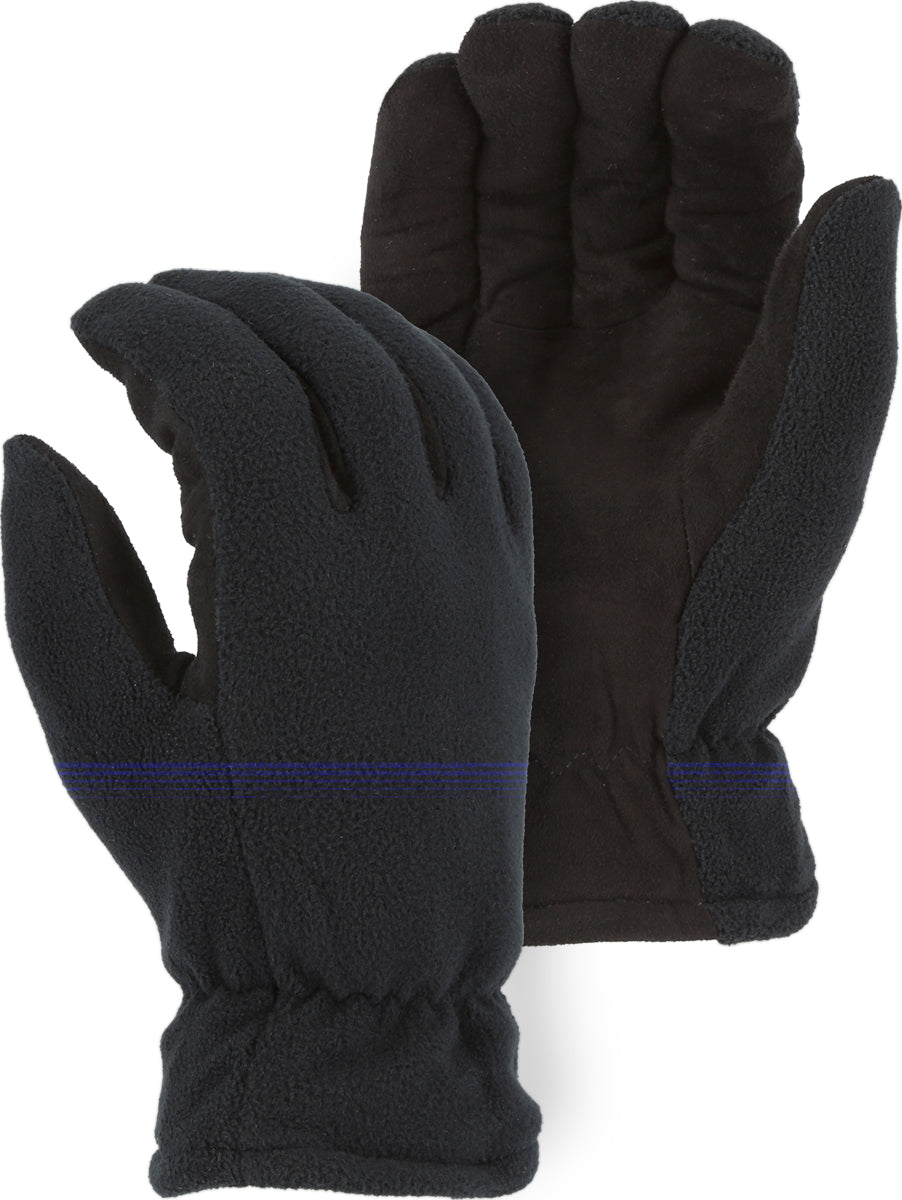 Deerskin Heatlok Winter Lined, Fleece Back, Drivers Glove, Black