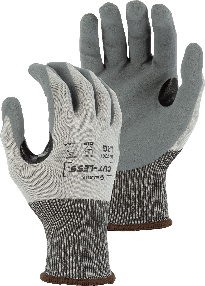 Cut-Less Korplex Glove with Foam Nitrile Palm, 18g, ANSI A7