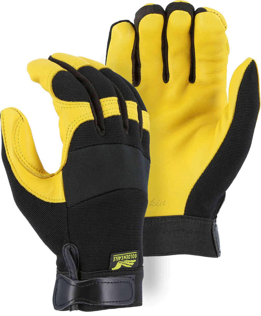 Golden Eagle Mechanics Glove with Deerskin Palm and Stretch Knit Back