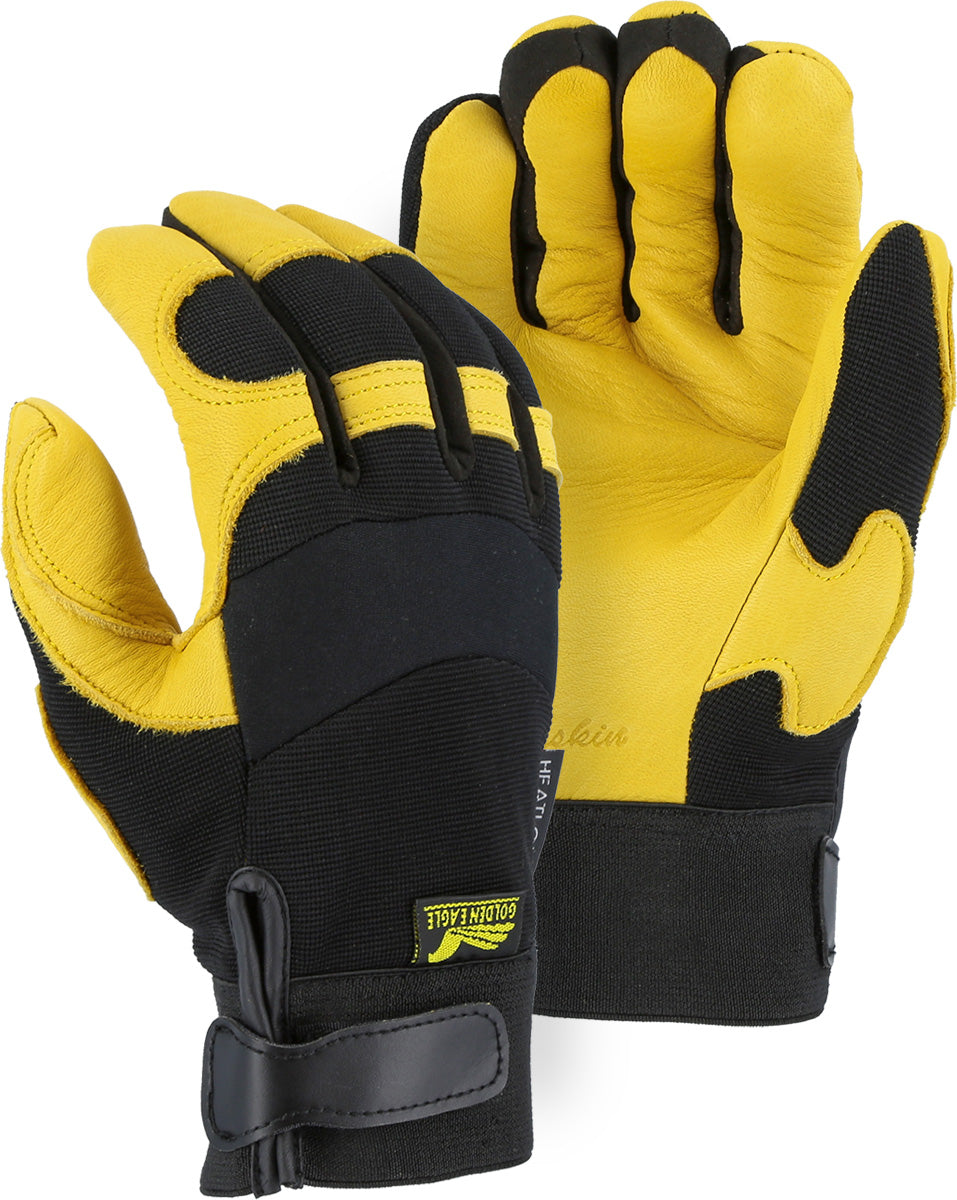 Winter Lined Mechanics Glove with Deerskin Palm and Knit Back