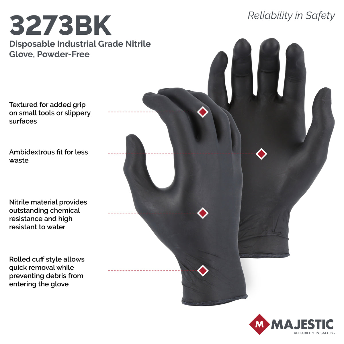 Disposable Exam Grade Nitrile Glove, Powder-Free