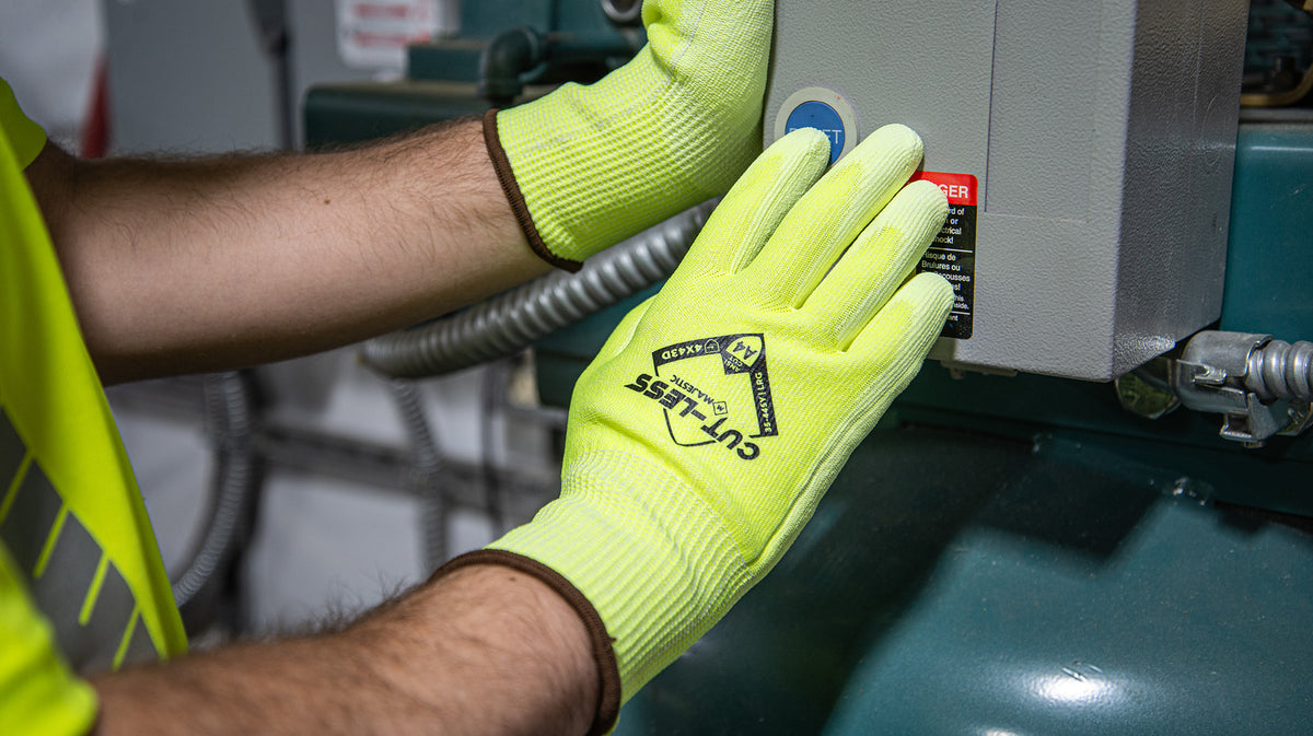 Cut-Less Korplex Glove with Polyurethane Palm, 13g, ANSI A4