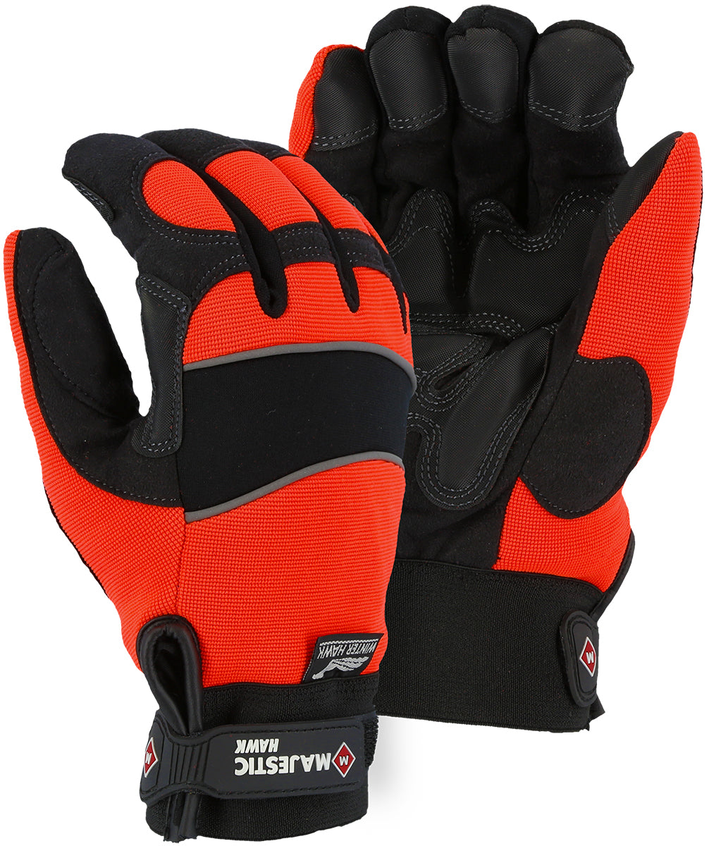 Winter Lined Armor Skin Mechanics Glove with High Visibility Knit Back