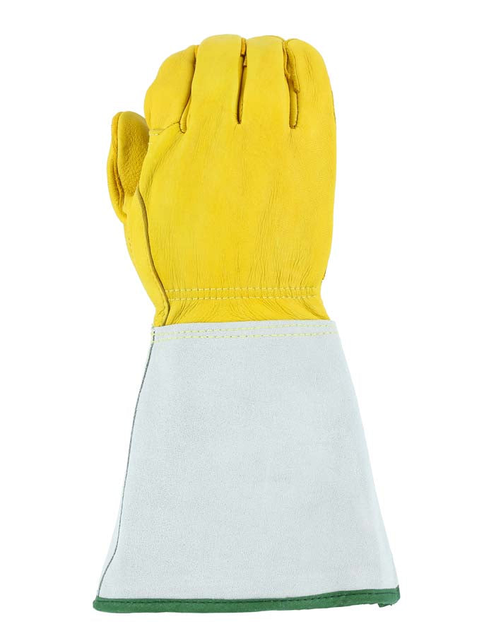 Lineman’s Gauntlet Glove with Welted Fingertips and Double Reinforced Palm