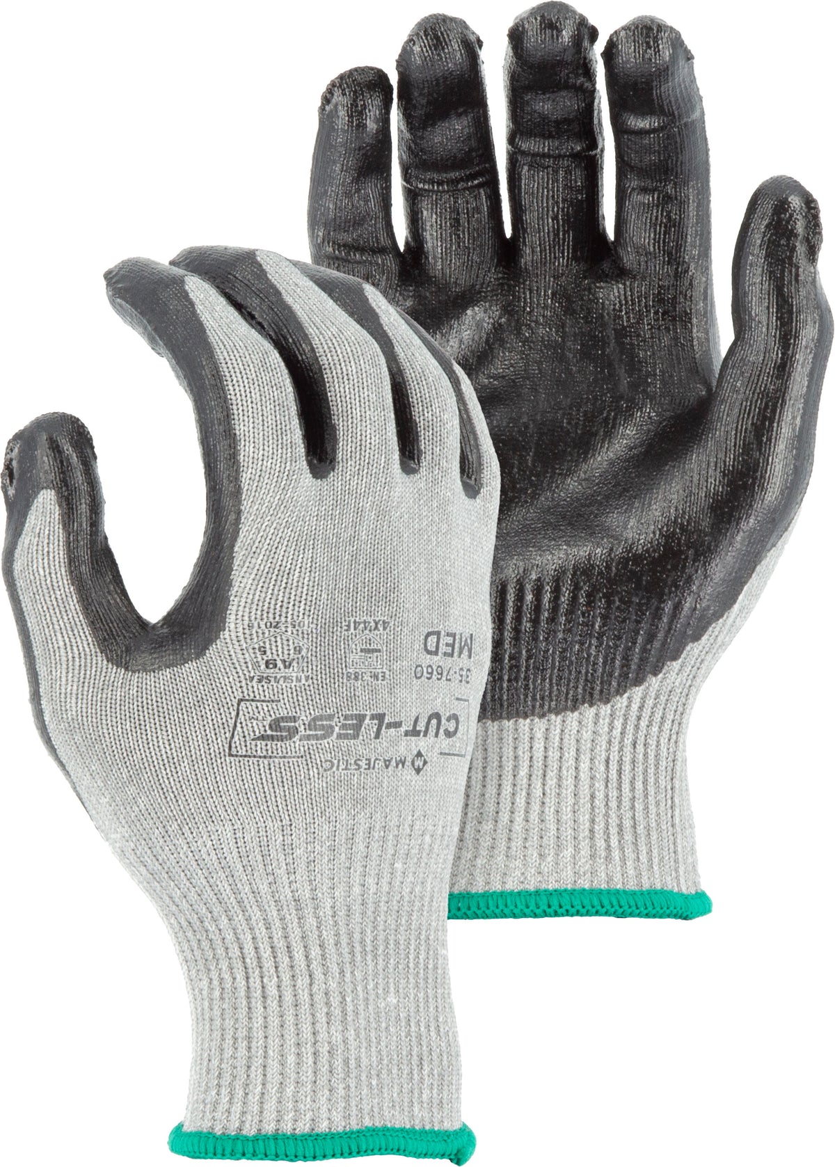 Cut-Less Korplex Glove with Flat Nitrile Palm, 13g, ANSI A9