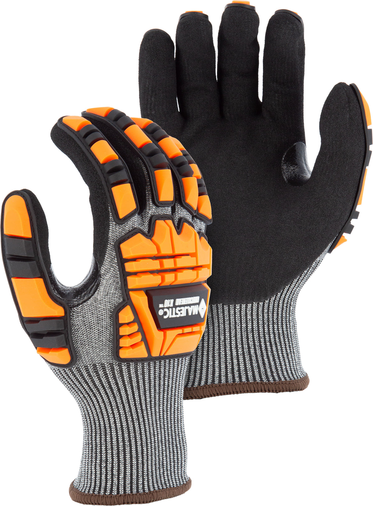 X-10 Korplex Glove with Sandy Nitrile Palm, Impact TPR, 13g, ANSI A5