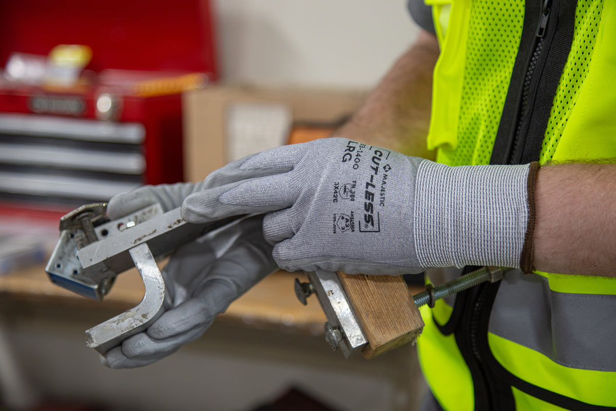 Cut-Less Korplex Glove with Polyurethane Palm, 15g, ANSI A3