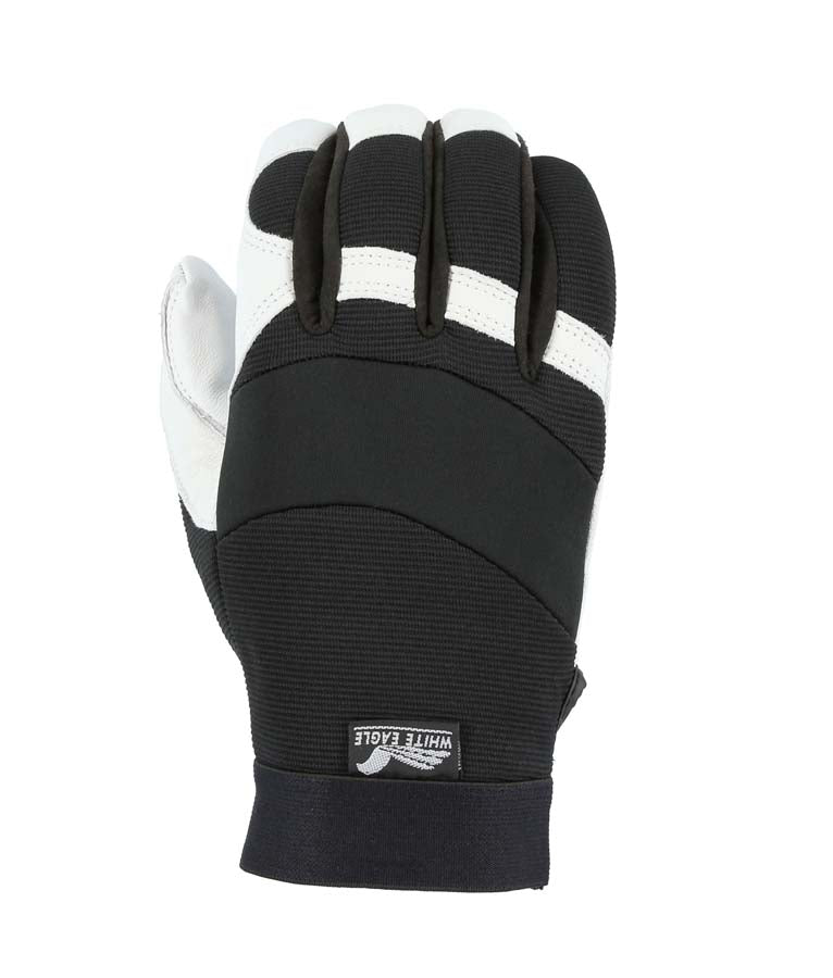 Thinsulate Winter Lined White Eagle Mechanics Glove with Grain Goatskin Palm and Knit Back