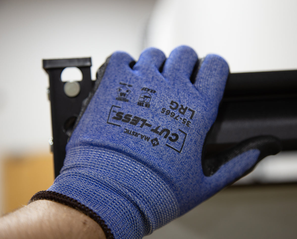 Cut-Less Korplex Glove with Foam Nitrile Palm, ANSI A6