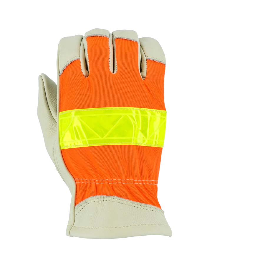 Cowhide High Vis Back Drivers Glove