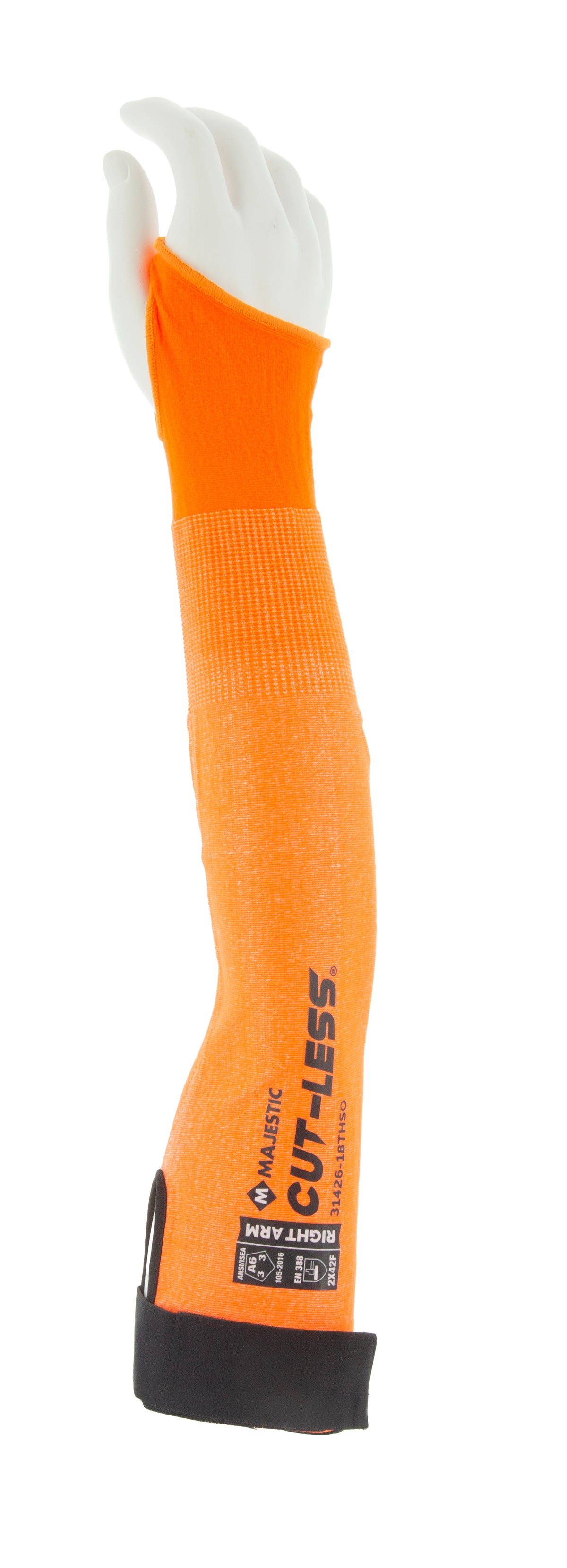 Cut-less Korplex Cut Resistant Sleeve with Hook & Loop Closure, ANSI A6