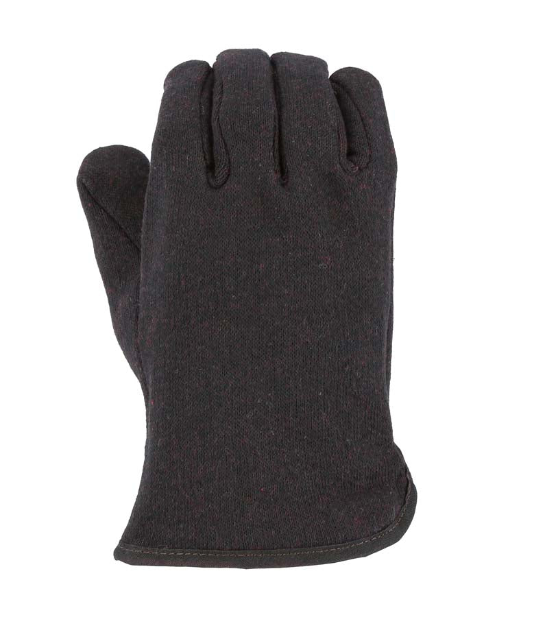 Brown Jersey Glove in Red Fleece Lined Jersey