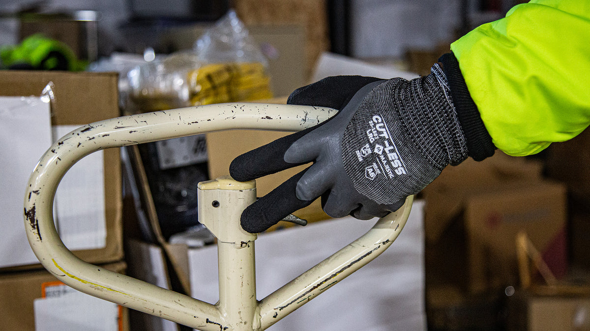 Cut-Less Korplex Cut Resistant, Water Repellent, Winter Lined Glove w/Crinkle Latex Palm Coating, A6