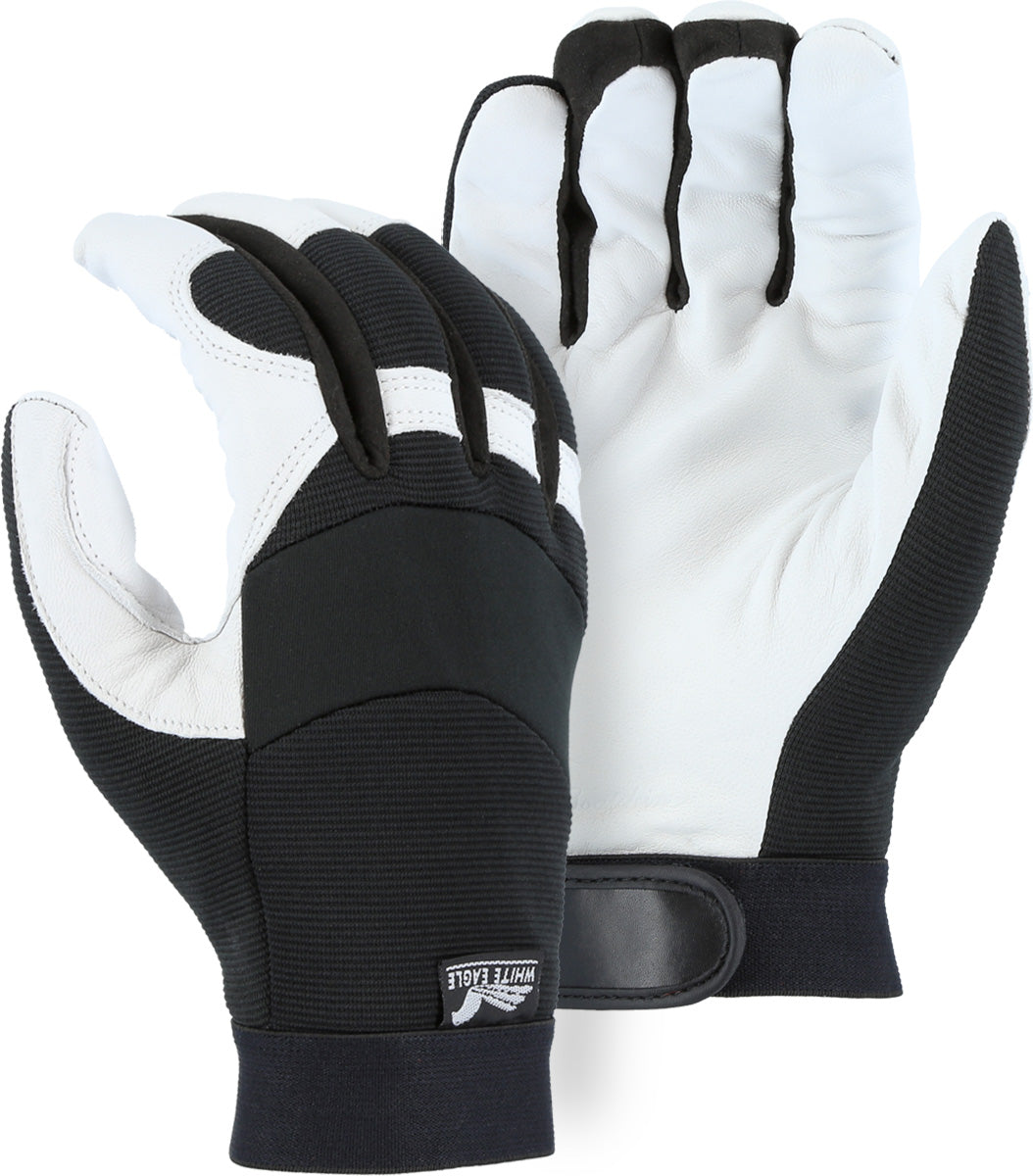 Thinsulate Winter Lined White Eagle Mechanics Glove with Grain Goatskin Palm and Knit Back