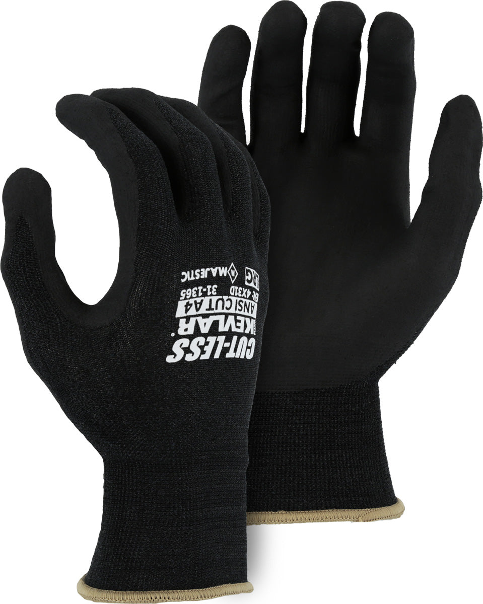 Cut-Less Kevlar Glove with Micro Foam Nitrile Palm, 18g, ANSI A4