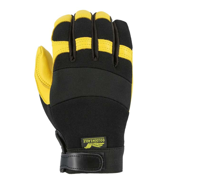 Golden Eagle Mechanics Glove with Deerskin Palm and Stretch Knit Back