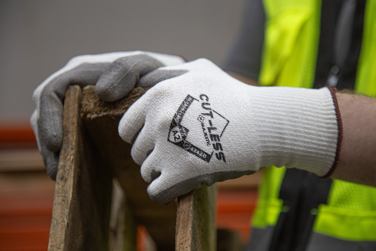 Cut-Less Korplex Glove with Polyurethane Palm, 13g, ANSI A2