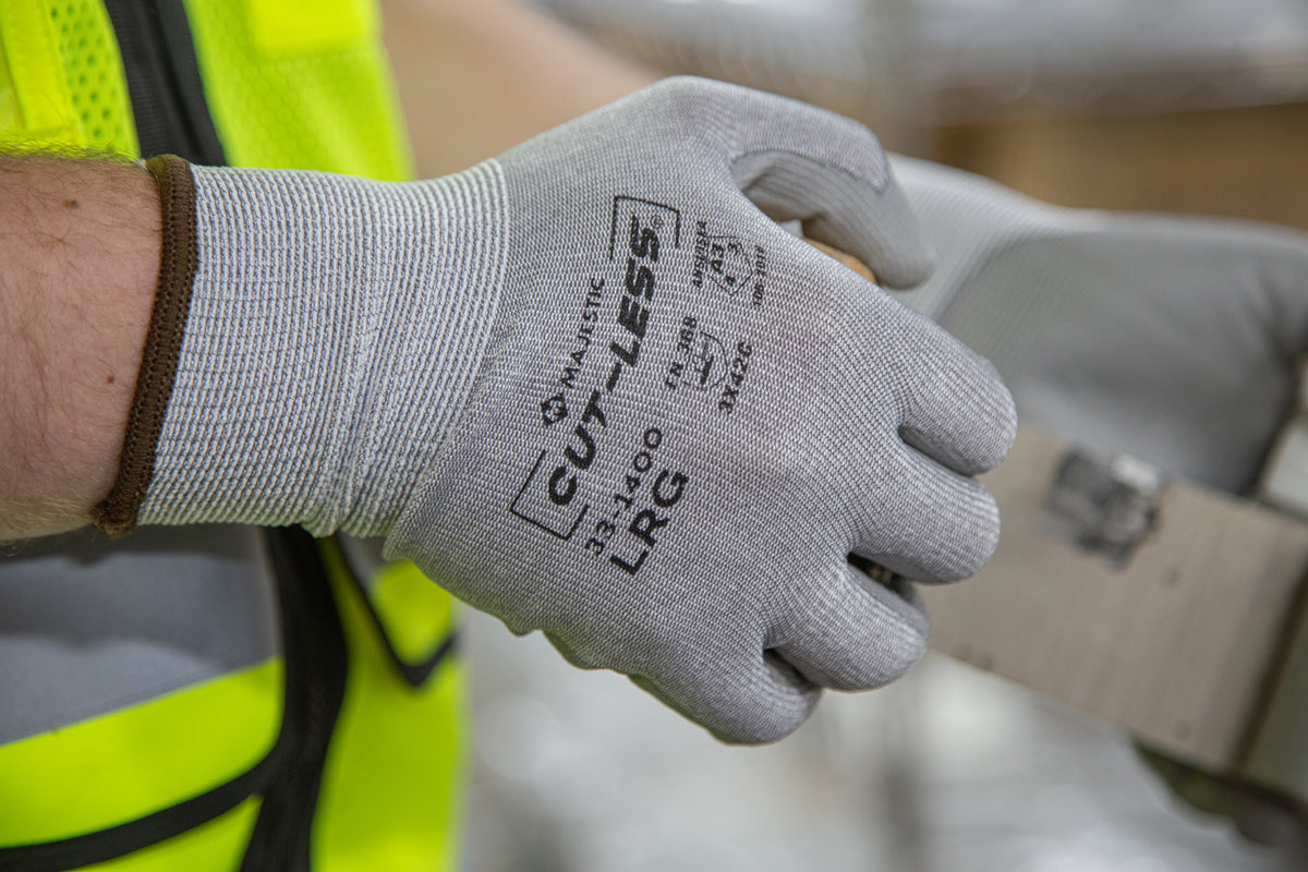 Cut-Less Korplex Glove with Polyurethane Palm, 15g, ANSI A3