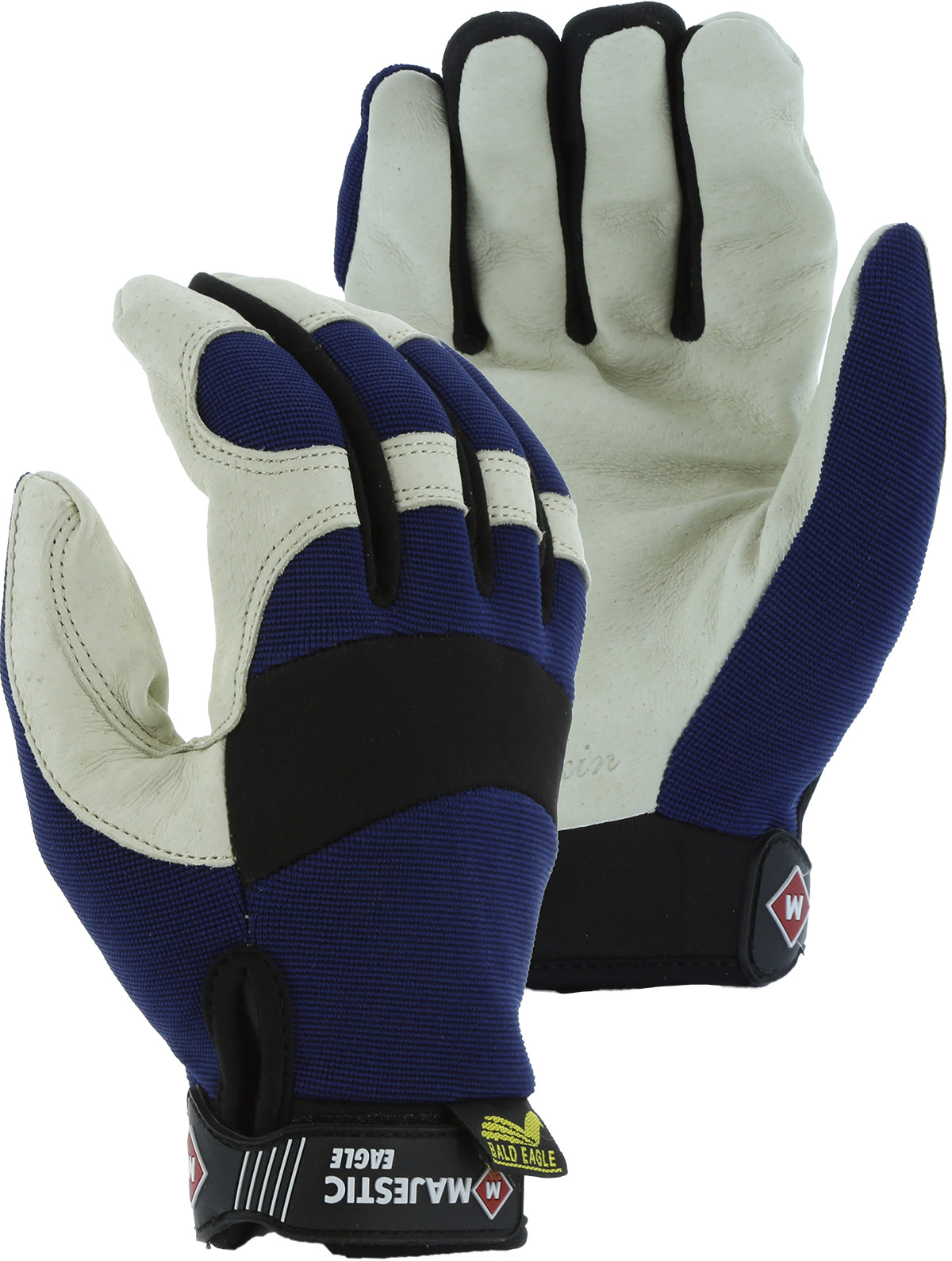 Bald Eagle Mechanics Glove with Pigskin Palm and Stretch Knit Back