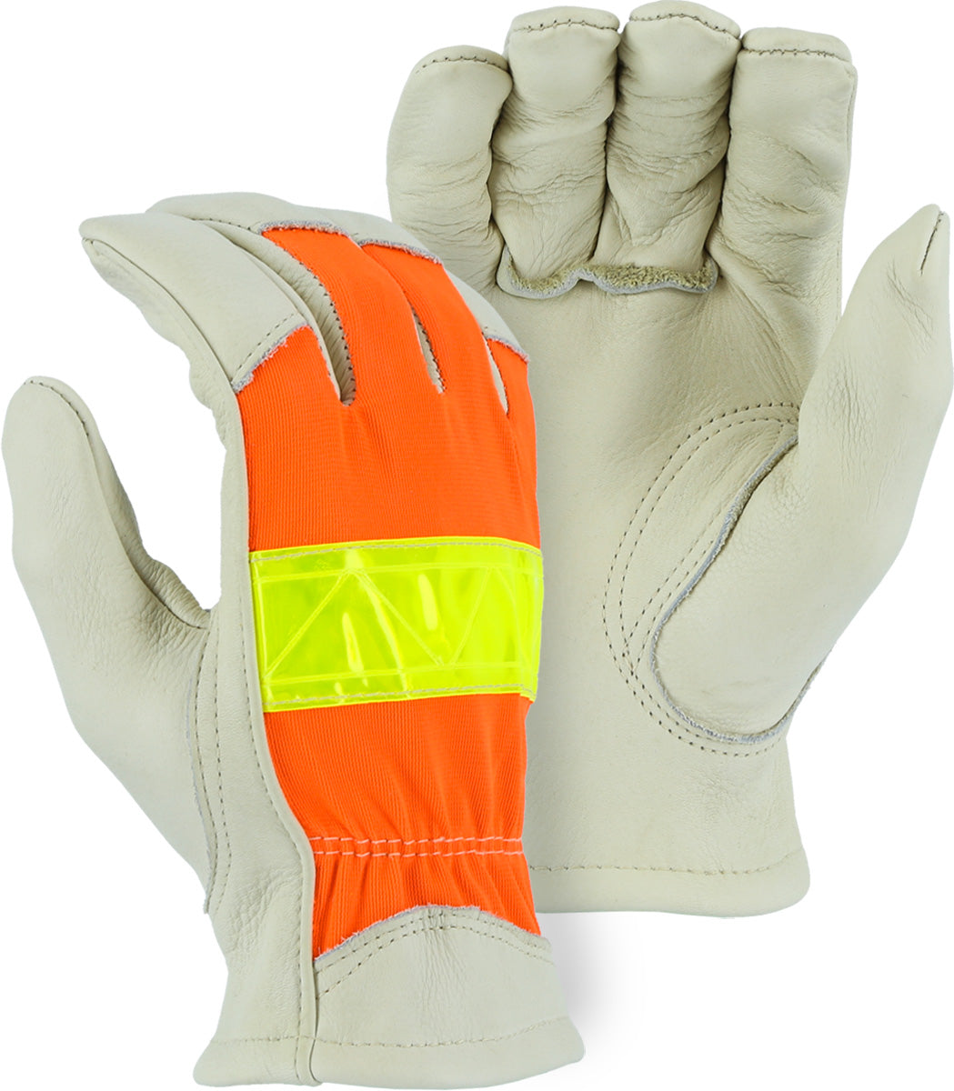 Cowhide High Vis Back Drivers Glove