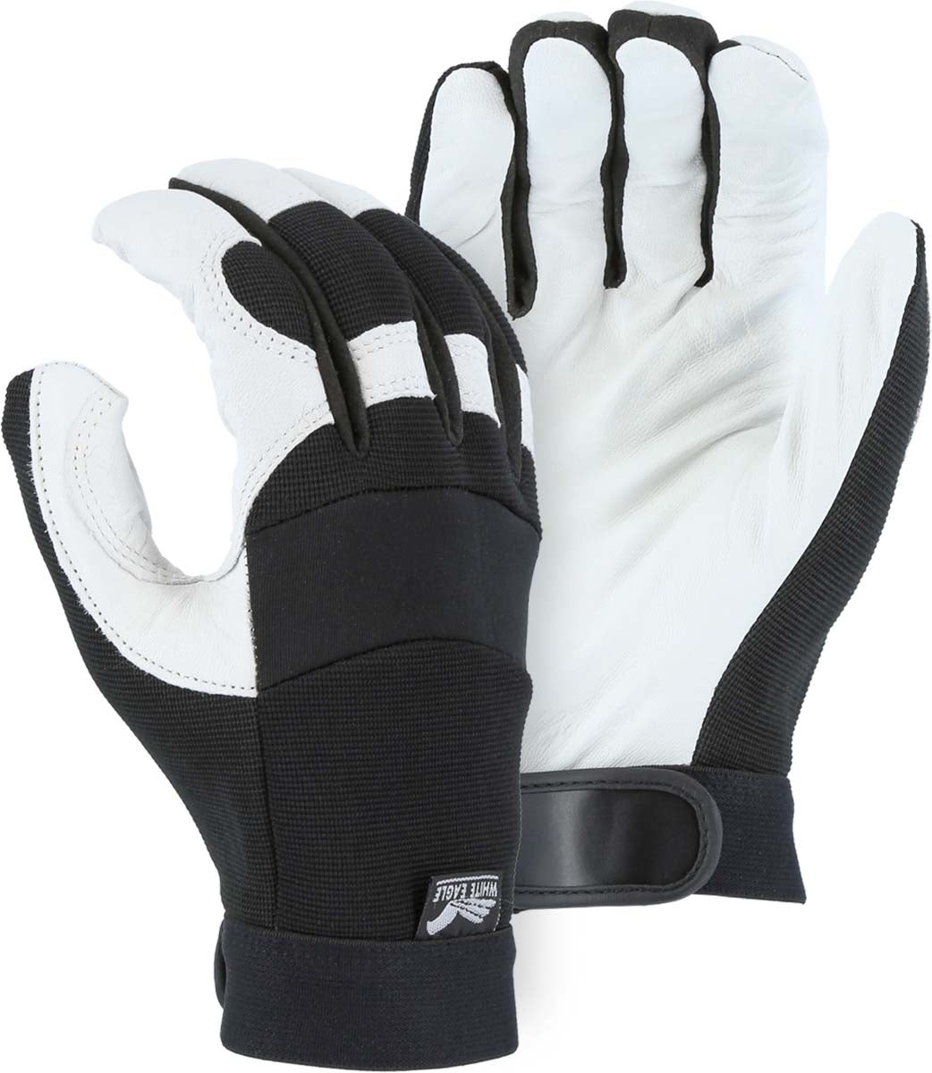 White Eagle Mechanics Glove with Grain Goatskin Palm and Knit Back