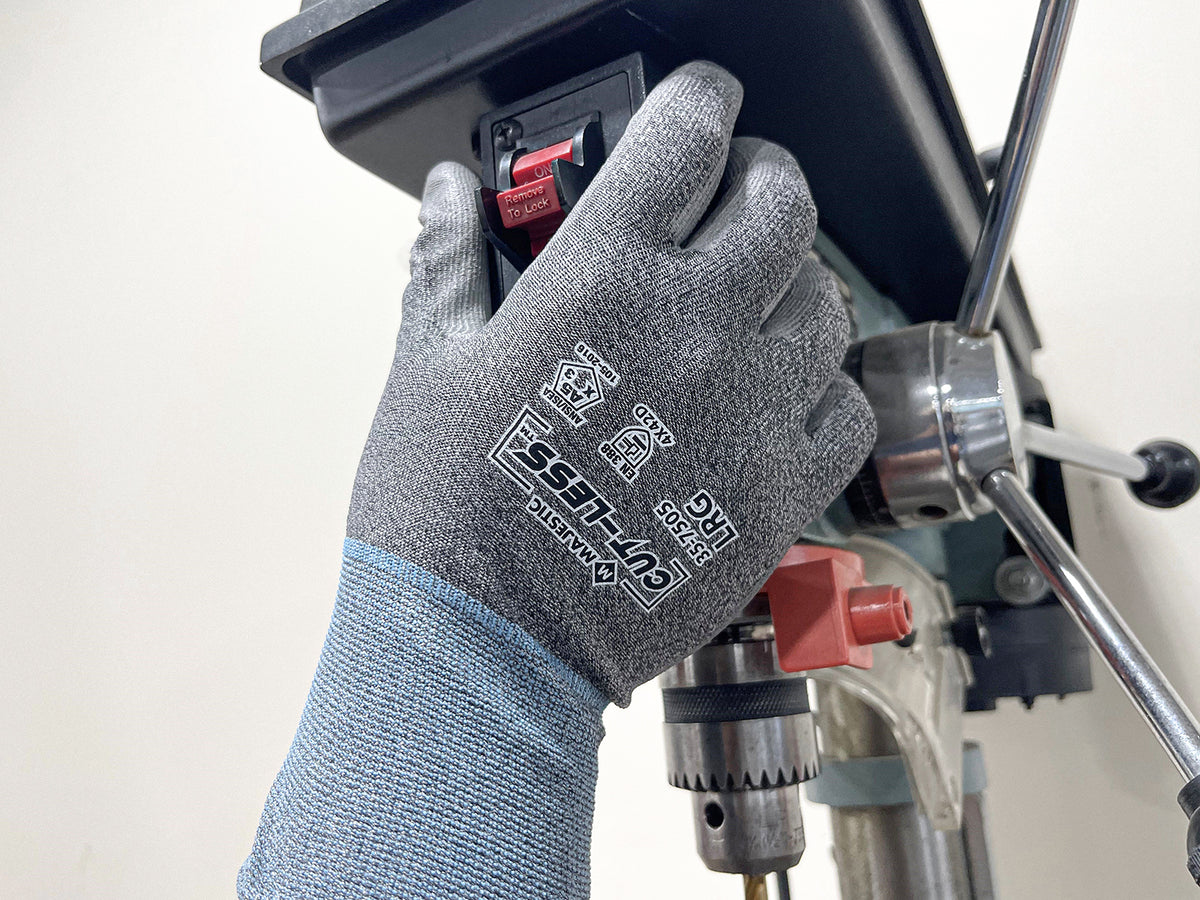 Cut-Less Korplex Glove with Polyurethane Palm, 18g, ANSI A5