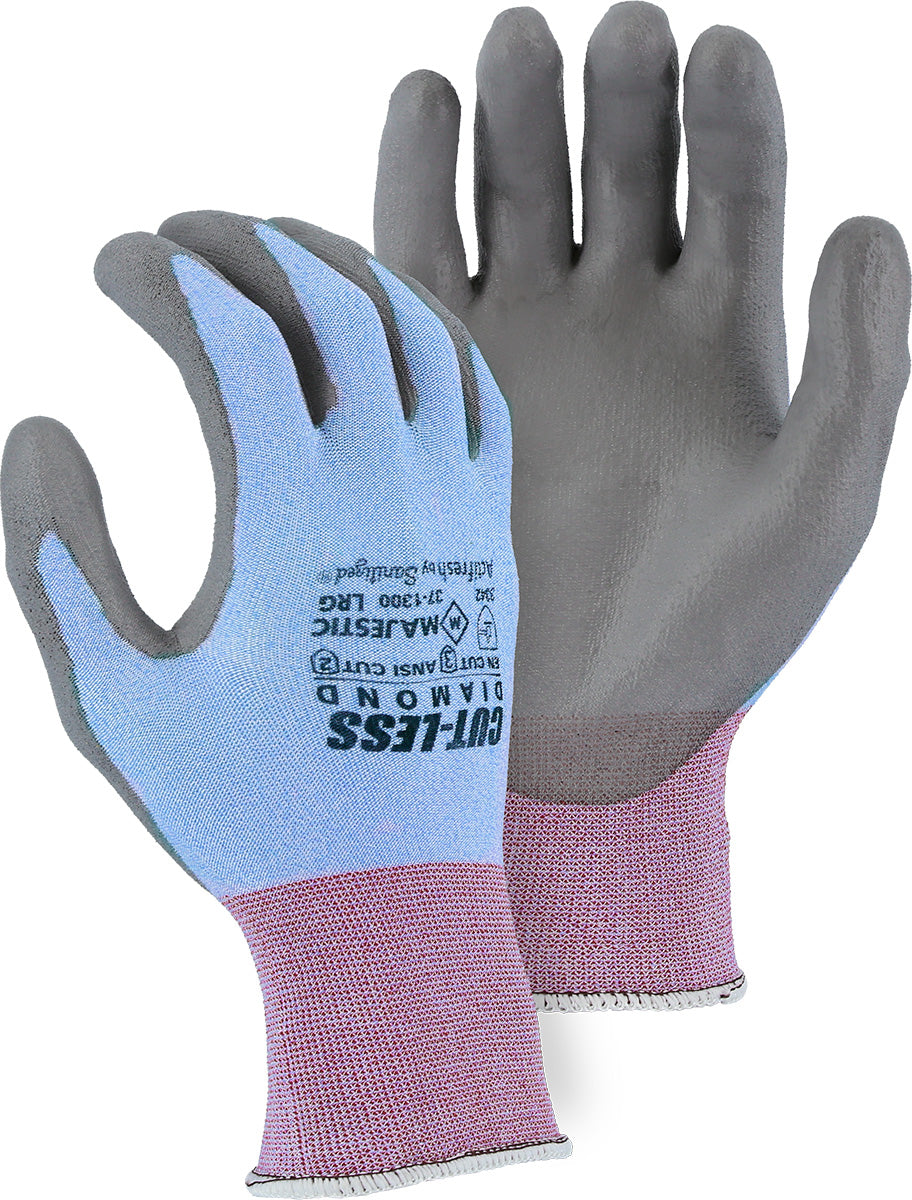 Cut-Less Dyneema Glove with Polyurethane Palm, 18g, ANSI A2