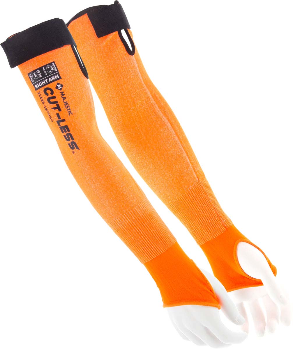 Cut-less Korplex Cut Resistant Sleeve with Hook &amp; Loop Closure, ANSI A6