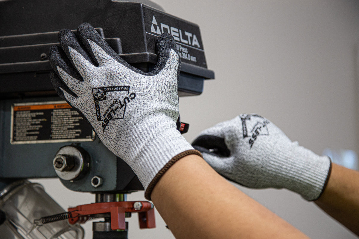 Cut-Less Korplex Glove with Crinkle Latex Palm, 13g, ANSI A5